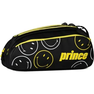 PRINCE x Smiley Tour 2 Comp (Schlägertasche, 2 Hauptfächer, Thermofach) 2025 schwarz 6er