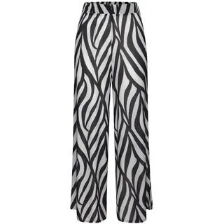 French Connection Strandhose Palazzohose Schwarz/Creme 42