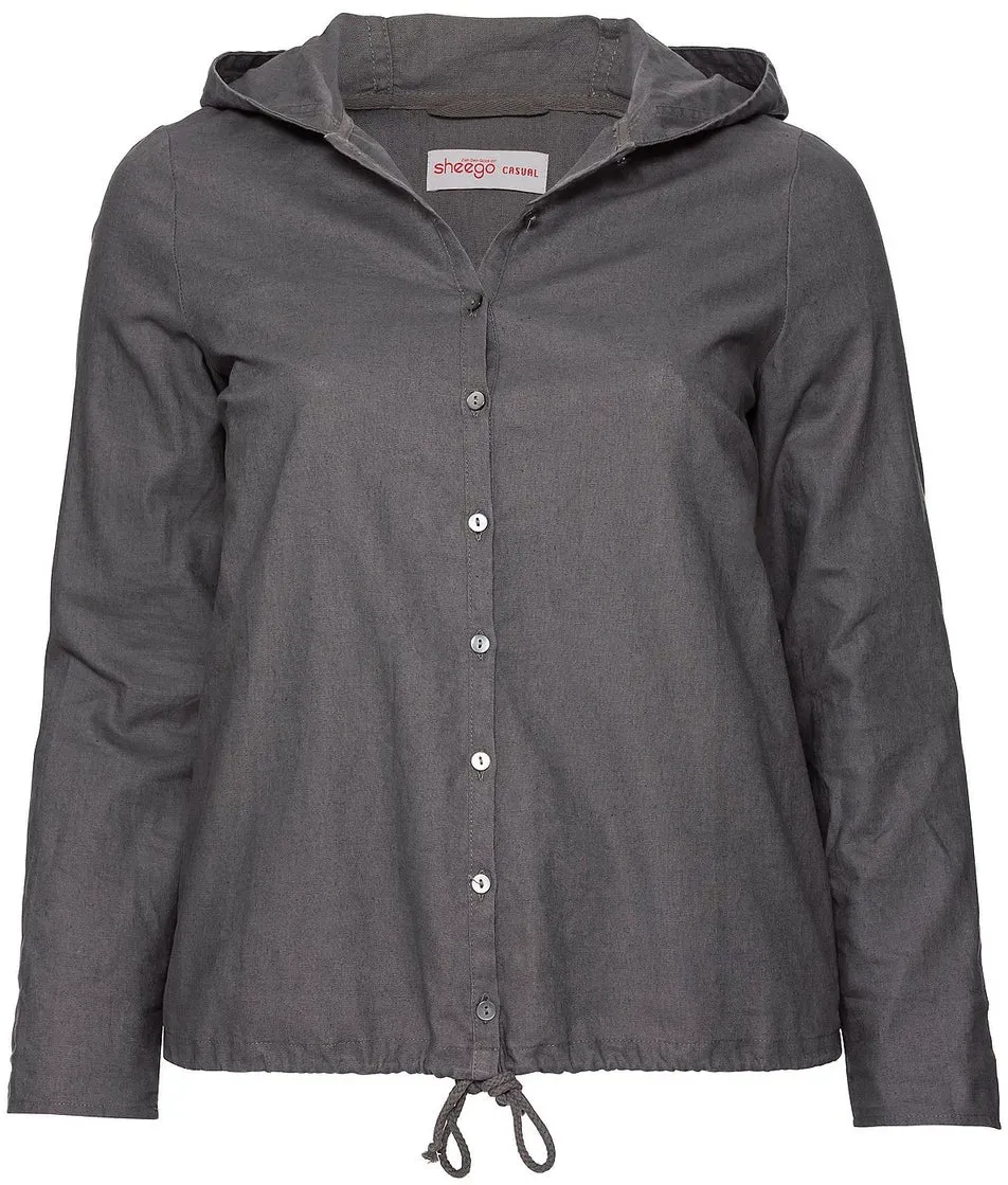 Kurzjacke mit Kapuze - dunkelgrau - 40