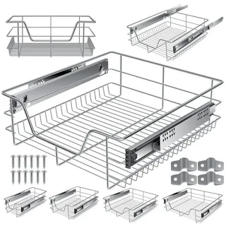 Kesser KESSER® Teleskopschublade Küchenschublade Küchenschrank Korbauszug Schrankauszug Vollauszug Schublade