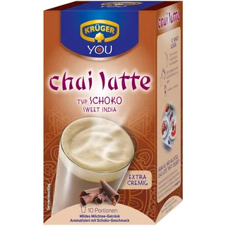 KRÜGER YOU chai latte Schoko, Instantzubereitung für Milchtee-Getränke, aromatisiert mit Schoko-Geschmack, 250 g (10x 25 g Sachets)