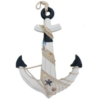 Yudu Hängedekoration XL Deko Anker aus Holz Antiklook Maritime Deko