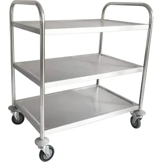 Stier Edelstahl-Servierwagen mit 3 Etagen
