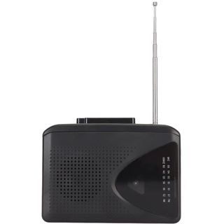 Tragbare Kassettenspieler, UKW-AM-Radio, Stereo-Kassette zu MP3-Konverter, Kassettenspieler, USB-Kassettenspieler, 3,5-mm-Buchse mit Lautsprecher (Schwarz)