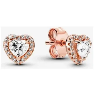 Nisan Ohrring-Set, Herzförmige Ohrringe Damen – 14k Rosévergoldet mit Zirkonia