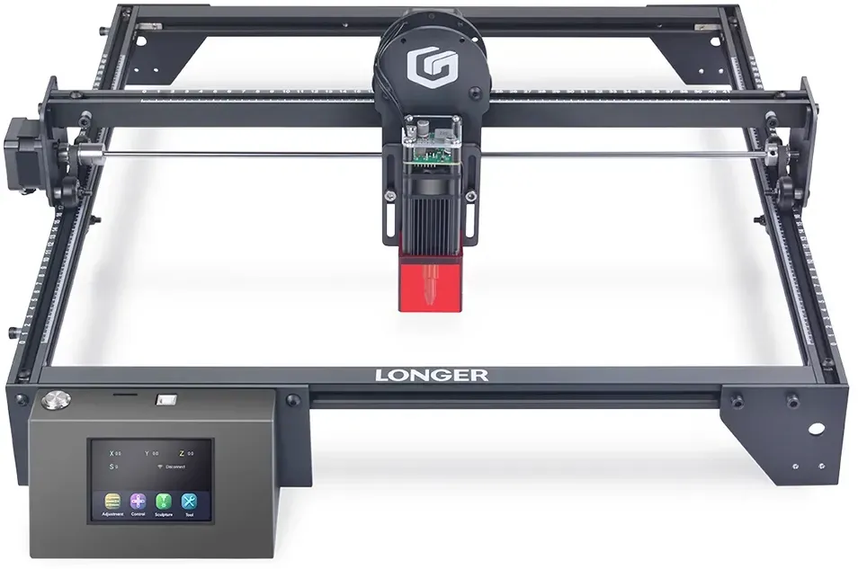 LONGER RAY5 10 W Lasergravierer 0,06 x 0,06 mm Laser-Spot-Touchscreen Offline-Schnitzerei 32-Bit-Chipsatz Arbeitsbereich 400 x 400 mm