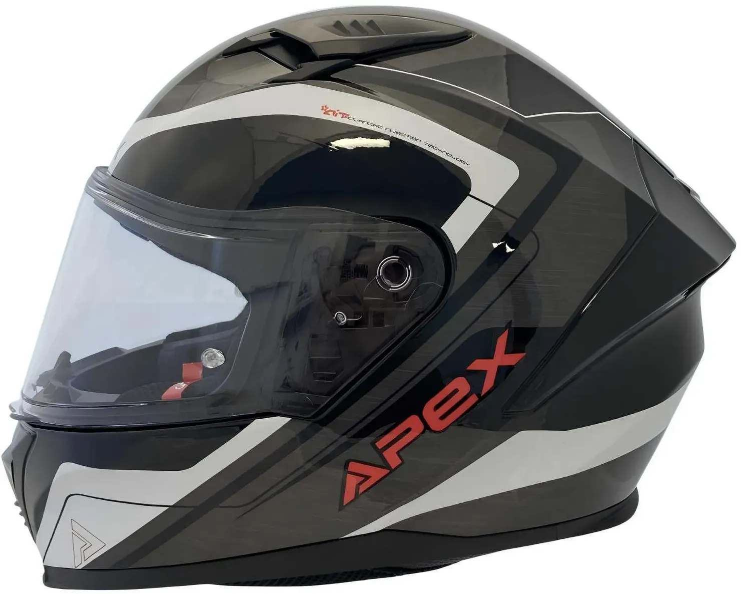 Apex FI100 Integralhelm Valencia grau schwarz rot Gr. L 59/60