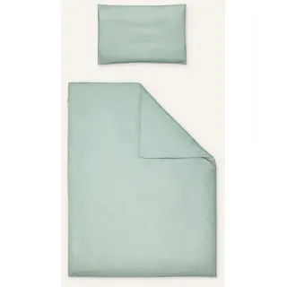 Ehrenkind Ehrenkind® Bettwäsche-Set Feinbiber | 100% Bio-Baumwolle Standard 100 by Oeko-TEX | 100x135cm + 40x60cm Jade | Bettwäsche 135x100