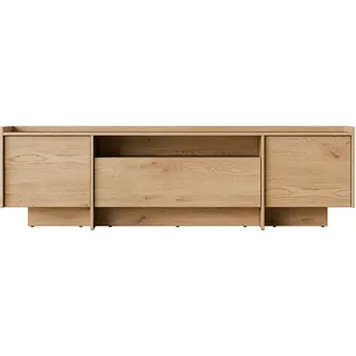 Mirjan24 Tv-Lowboard, Eiche, Holzwerkstoff, 1 Fächer, Rechteckig,Rechteckig, 197x58x38 cm, Wohnzimmer, Wohnwände, Lowboards, Lowboards stehend