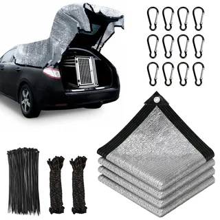 Schattennetz Auto,Schattennetz für Hunde 2x2m,Reflektierende Schattenplane,Auto-Sonnenschutz,Sonnenschutznetz,für Outdoor Camping,Gewächshaus,Hund,Tiere