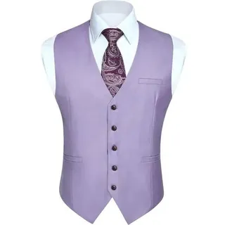 Anzugweste Herren Hochzeit Business Taschen S Lila