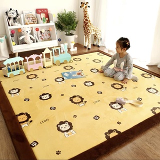 Fancytan Baby Spielmatte Kinderteppich Krabbeldecke 2,5 cm Extra Dick und Soft Krabbelmatte Kinder Matte Tier Motiv Gelb, Grösse: 150x200 cm