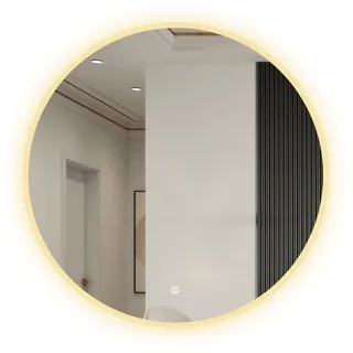 duschspa Badspiegel Badezimmerspiegel Rund Spiegel mit LED Beleuchtung, Φ 40/50/60/70/80/90/100 cm Wand/Touch+Speicherfunktion+Dimmbar | Ø 40 cm