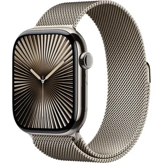 GPS 46 mm Titaniumgehäuse natur Milanaise Armband natur M/L
