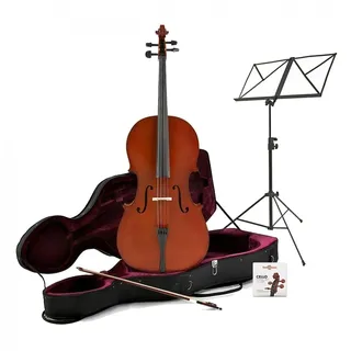 1/2 Size Cello Beginner Pack von Gear4music mit Etui Bogen und Ständer