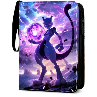 Karten Sammelalbum, Album mit Reißverschluss, Sammelalbum Hefter für Pokemon Karten,50 Seiten, 400 Kartenkapazität