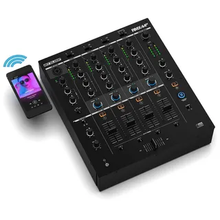 Reloop RMX-44 BT 4-Kanal-Bluetooth-DJ-Clubmixer, 9 Eingänge, 4 Ausgänge, Smart Connectivity Bluetooth Input mit Cue-Funktion