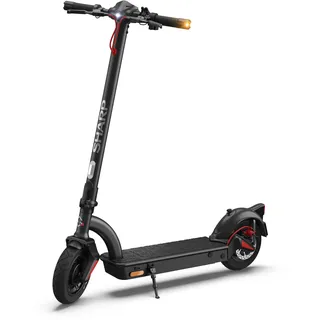 Sharp Core S4 E-Scooter mit Straßenzulassung (10" Luftreifen, Blinker, bis zu 40km Reichweite & 15% Steigung, IPX4, klappbar, Display, App, USB-Anschluss mit Ladefunktion, Black UVM.)