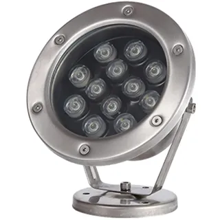 WZYJLyds Unterwasser-Teichscheinwerfer Niederspannungs-Brunnenbeleuchtung LED 12V Wasserdicht IP68 Rostfreier Stahl Unterwasserbeleuchtung für Pool, Springbrunnen, Teich(Warmweiß,12W)
