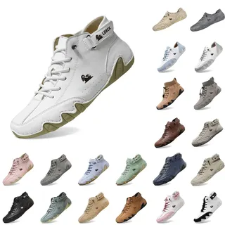 Generisch Orthopädische Sneaker Damen Ergonomischer Sommer Barfußschuhe Paar Wasserdicht & Schmerzlindernder Leder-Barfußschuh Atmungsaktive Orthopädische Barfuss - 39 EU