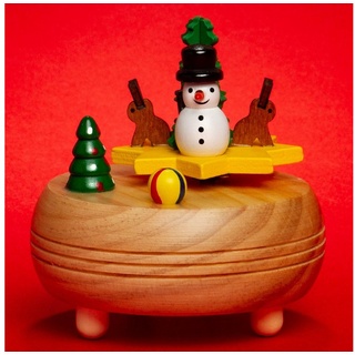 SIKORA Weihnachtsfigur SIKORA SD06 kleine Spieldose Spieluhr für Weihnachten aus Holz mit Figuren Musik O Tannenbaum