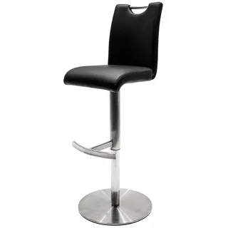 Robas Lund Barstuhl Schwarz 360°drehbar mit Kunstlederbezug, belastbar bis 120 kg