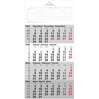 Adina 2026 Adina Wandkalender Viermonatskalender mit Tagesanzeiger 60x30cm