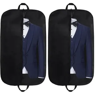 Kleidersack 100 x 60 cm (2er Set) | Kleiderhülle mit Reißverschluss | Atmungsaktive Anzugtasche für Reisen & Lagerung | Schützt vor Staub, Feuchtigkeit & Motten