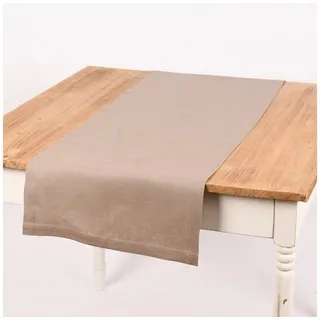 Tischläufer Magma Tischläufer Leinen LION einfarbig taupe 40x145cm braun