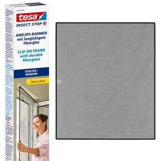 Tesa Fliegengitter Insect Stop Clip On anthrazit 1,2 x 1,4 m