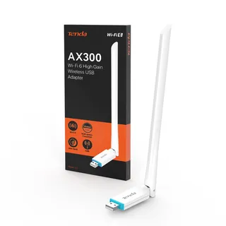 Tenda WLAN USB Stick Adapter für PC, AX300 2.4G 286Mbit/s, 6dBi Antenne, AP Modus, WPA2, Windows 7/10/11, U2