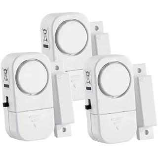 VisorTech 3er-Set Mini-Tür- und Fensteralarme, 95 db, 2 Jahre Batterielaufzeit