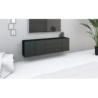borchardt Möbel Sideboard Sophia, Breite 190 cm, zur Wandmontage schwarz