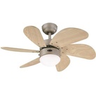 Westinghouse Deckenventilator Turbo Swirl, Ø 76cm, mit Beleuchtung, Flügelfarbe ahorn