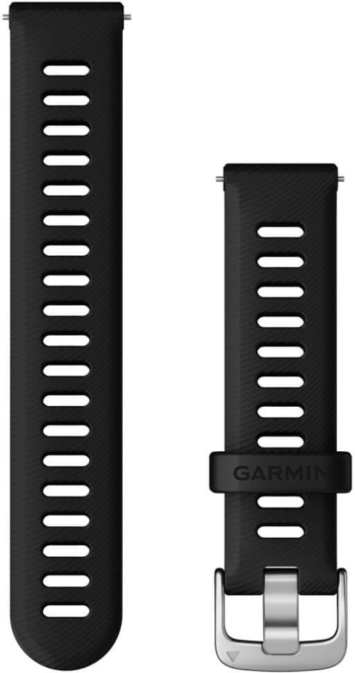 Garmin Forerunner 255S / 265S Schnell-Wechsel 18mm Silikon Armband Schwarz Schwarz 