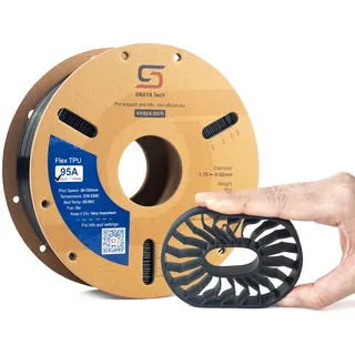 Siraya Tech - TPU 95A, Farbe: Schwarz, Filamentgröße: 1.75 mm, Gewicht: 1 kg
