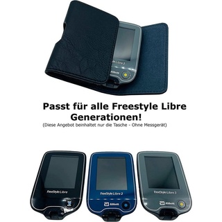 SEWAS Diabetic Care Blutzuckermessgerät Tasche Gürteltasche Schwarz passend für Freestyle Libre Messgerät 3, Gürtelschlaufe, Gürtelclip, stabile Verarbeitung schwarz