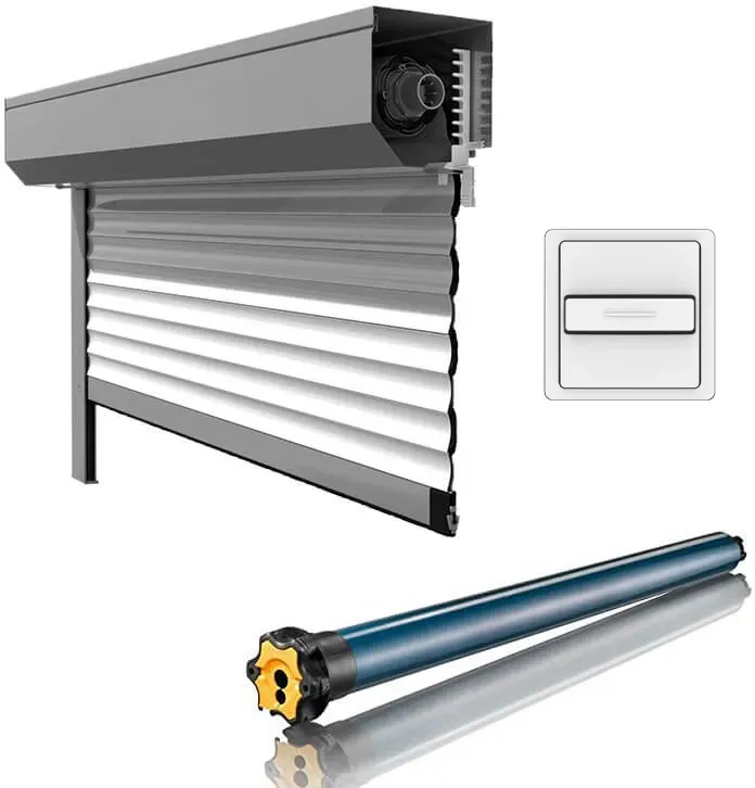 Elektrische Rolladen, Vorbaurollladen Modell Eckig, Kasten aus Aluminium, Weiß, 800 x 800 mm, mit ILMO Somfy Motor, individuell konfigurieren