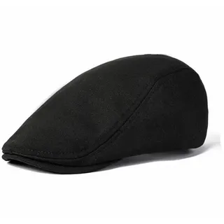 Coonoor Flat Cap Schirmmütze mit Schirm Schiebermütze Barett Cap schwarz
