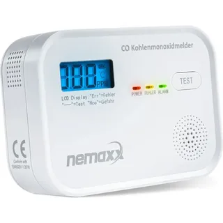 NEMAXX® CM18 CO-Melder – 10 Jahre Lebensdauer, 85 dB Alarm, elektrochemischer Sensor, batteriebetrieben, CO-Warnmelder für Zuhause & Heizungske...