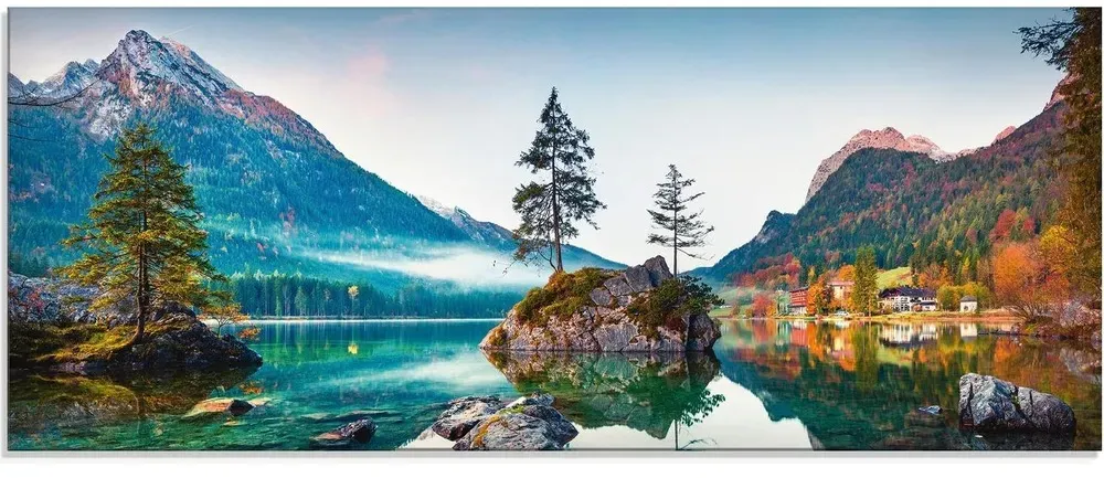 Artland Herbstszene Hintersee vor Alpen Wandbild 125x50cm