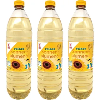 Sonnenblumenöl Speiseöl 3x1 Liter reines Pflanzenöl Frittieröl raffineriertes Öl