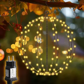 salcar LED Weihnachtsbeleuchtung mit Timer, Speicherfunktion, für Garten Party Innen Wohnzimmer, Warmweiß