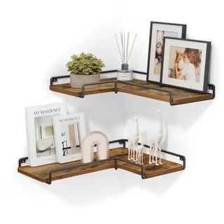 VASAGLE Eckregal 2er Set L-förmig Industrie-Design 0 x 0 x 0 cm Braun