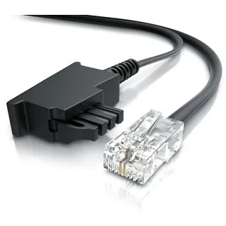 CSL - Internet Kabel Routerkabel - TAE-F Stecker auf RJ45 Stecker - 1m - Internetkabel - Router an die Telefondose, TAE - schwarz
