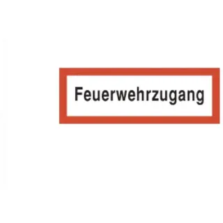 Brandschutzschild als Text Feuerwehrzugang