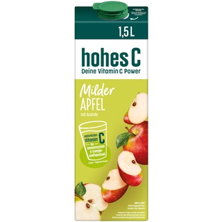 Hohes C Milder Apfel (1 x 1,5l), 100% Saft, Apfelsaft, Vitamin C, ohne Zuckerzusatz laut Gesetz, weniger Säure, vegan