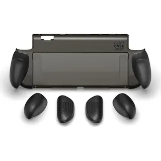 Savage Raven by Skull & Co. GripCase for Nintendo Switch 2: Dockable Soft Protective Case Cover with Replaceable Grips [to fit All Hands Sizes], with Hard Shell Huge Storage Carrying Case, Black