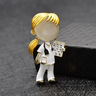 HCMA Opal Emaille Arzt Jungen und Mädchen Broschen Medizinische Brosche Krankenschwester Schmuck Modeschmuck 2 Stil Erhältlich Geschenk