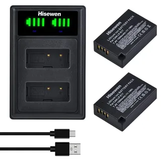 Hisewen LP-E17 Akku und Doppelladegerät, 2 Pack Ersatzakku für Canon EOS R8, EOS R50, EOS R10, EOS RP, EOS M3, M5, M6, M6 Mark II, EOS 200D, 250D, 77D, 750D, 760D, 800D, 850D Kamera